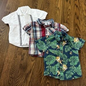 Short sleeve button down shirts bundle, size 12-18M